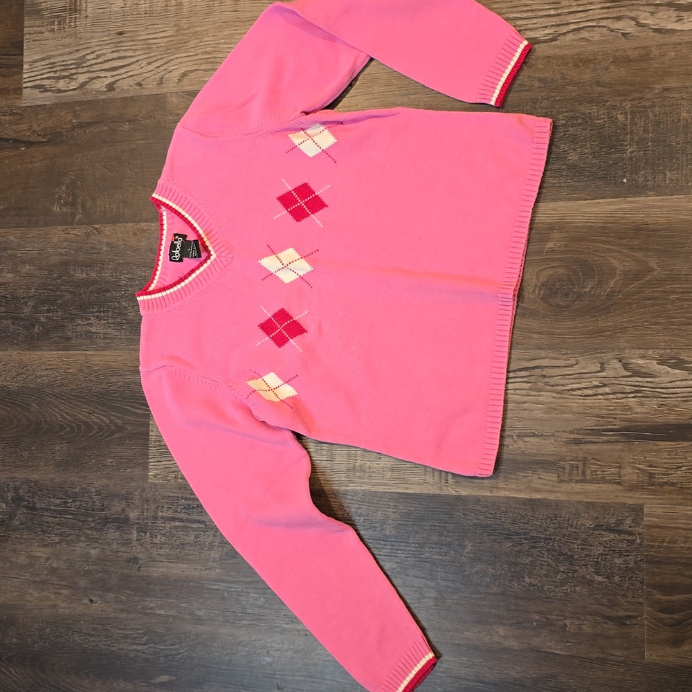 Pretty v-neck sweater, Vintage sweater, sz l